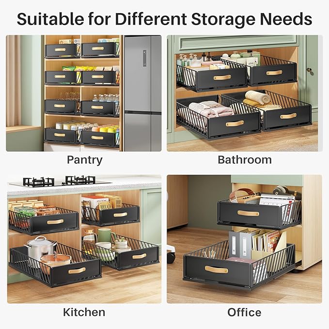 Pull out Cabinet Organizer, Heavy Duty Slide out Pantry Shelves Drawer Storage