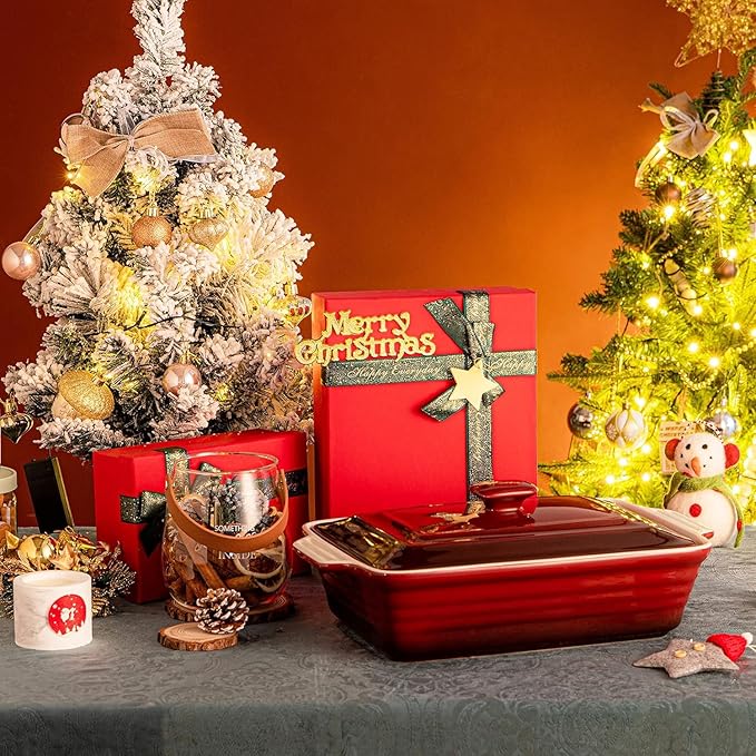 LOVECASA 4.5 Quart Ceramic Casserole Dish