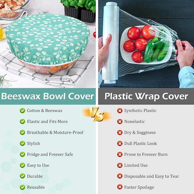 5-Size Reusable Beeswax Bowl Covers