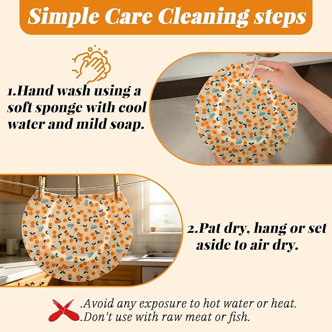 OHIYO Reusable Beeswax Bowl Covers, Elastic Cotton Cloth Sourdough Bread Cover