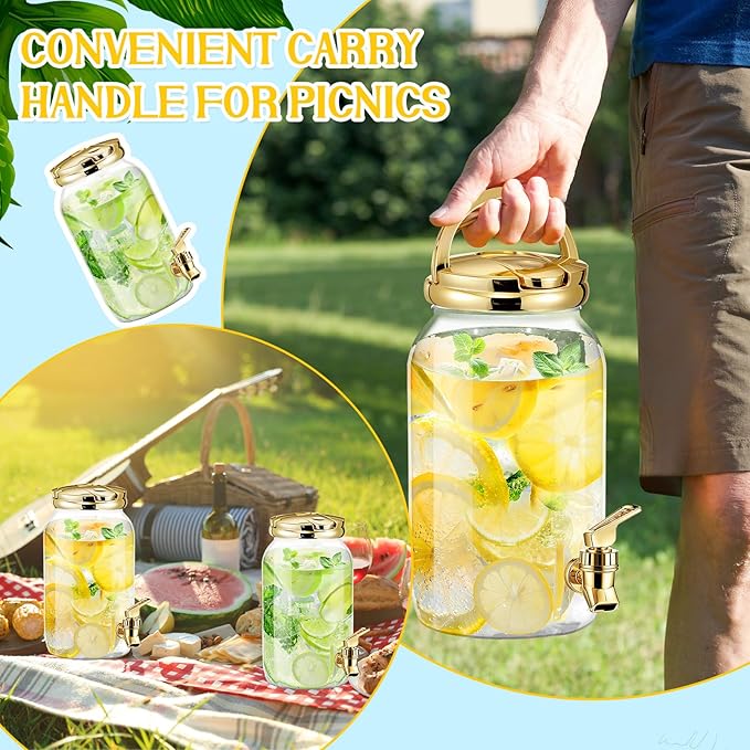 Havawish 2 Pcs 1 Gallon Plastic Beverage Dispenser