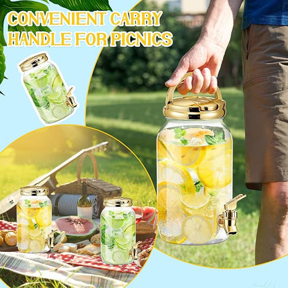 Havawish 2 Pcs 1 Gallon Plastic Beverage Dispenser