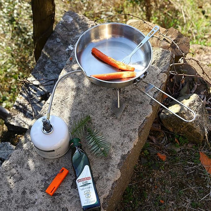 Fire-Maple Antarcti 8" Frying Pan | SUS 304 Stainless Steel Skillet | Durable and Easy to Clean | Ideal for Camping Fishing Bushcraft