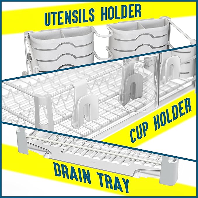 Simple Houseware White Dish Drying Rack