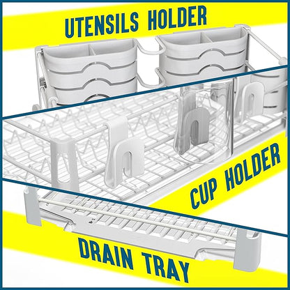 Simple Houseware White Dish Drying Rack