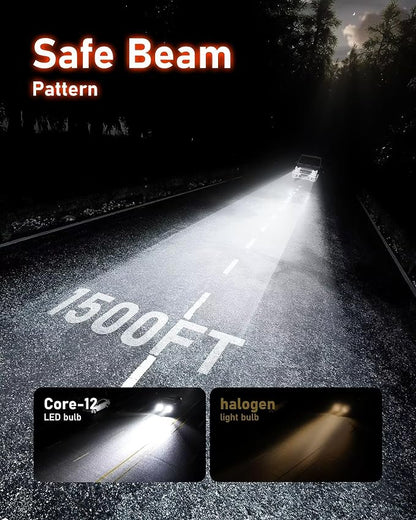 HIKARI WINGS 2026 40000LM H7 Fog Light, 45W Pure White 6000k Bulbs, Plug & Play IP68 Waterproof Pack of 2
