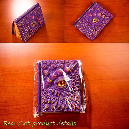 3D Dragon Eye Embossed Journal,Resin Engraving Notebook,Dnd notebook for Dragon Lovers ，Blank Paper,Hardcover Travel Notepad for Writing,Sketchbook,Collection,Gift,Decoration A4 and A5 Size