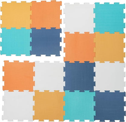 Enovoe Baby Play Mat for Floor - Non-Toxic, Interlocking EVA Foam Mats -16 Pcs - Cushioned Foam Puzzle Floor Mat for Kids & Infants - Ideal for Playrooms, Nurseries, and Home Gyms (12" x 12")
