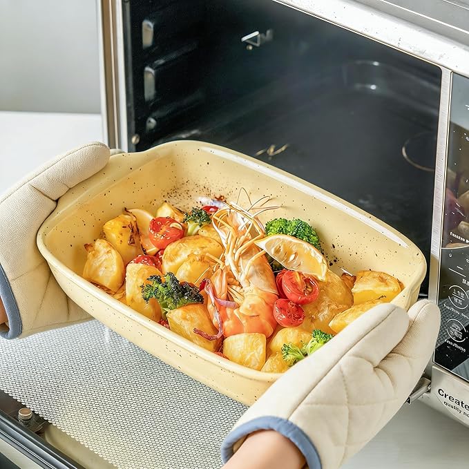 Casserole Dish Set of 3, Lasagna Pan, Ceramic Bakeware