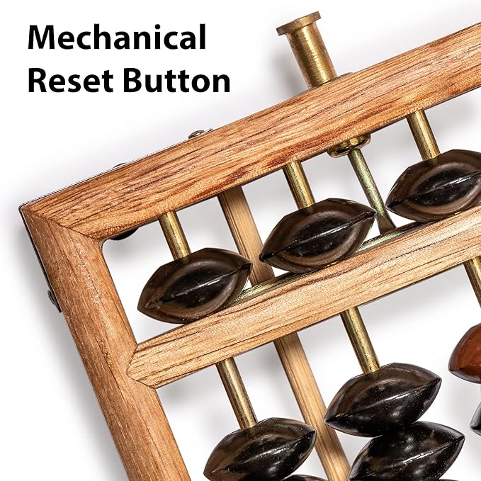 Yellow Mountain Imports Vintage Style Wooden Abacus - 13.9 Inches (35.3 Centimeters) - Professional 17 Column Soroban Calculator with Reset Button - Made