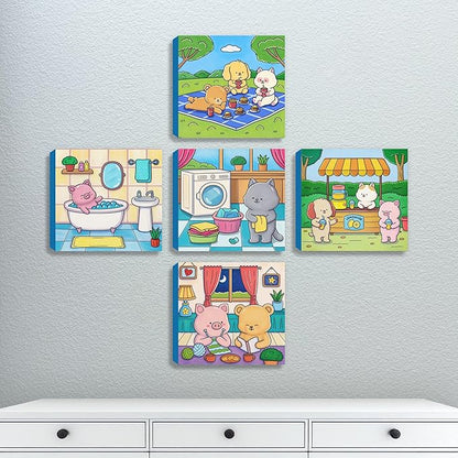 ArtPops Coloring Boxes – Pop-Up Pre-Printed Coloring Box Set – DIY Wall Art Kit for Teens & Adults – Eco-Friendly, Easy to Hang, No Frame Needed – 5-Pack, Cozy Days