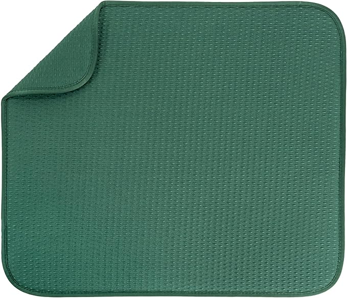 S&T INC. Dish Drying Mat, 16” x 18”, Absorbent Microfiber Kitchen Counter Mat