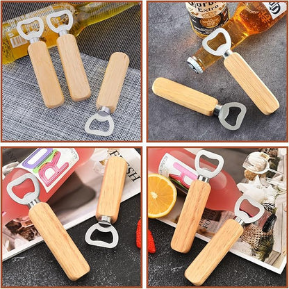 100 Pcs Wooden Bottle Opener