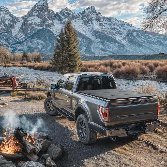 OEDRO FRP Hard Tri-fold Tonneau Cover Fits for Chevy Silverado 1500 & GMC Sierra 1500 2014-2018 New Body Style 5.8ft Bed w/o Multi-Flex Tailgate, Weather-Resistant