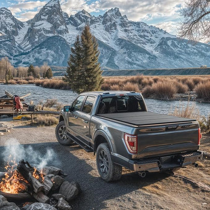 OEDRO FRP Hard Tri-fold Tonneau Cover Fits for Chevy Silverado 1500 & GMC Sierra 1500 2014-2018 New Body Style 5.8ft Bed w/o Multi-Flex Tailgate, Weather-Resistant