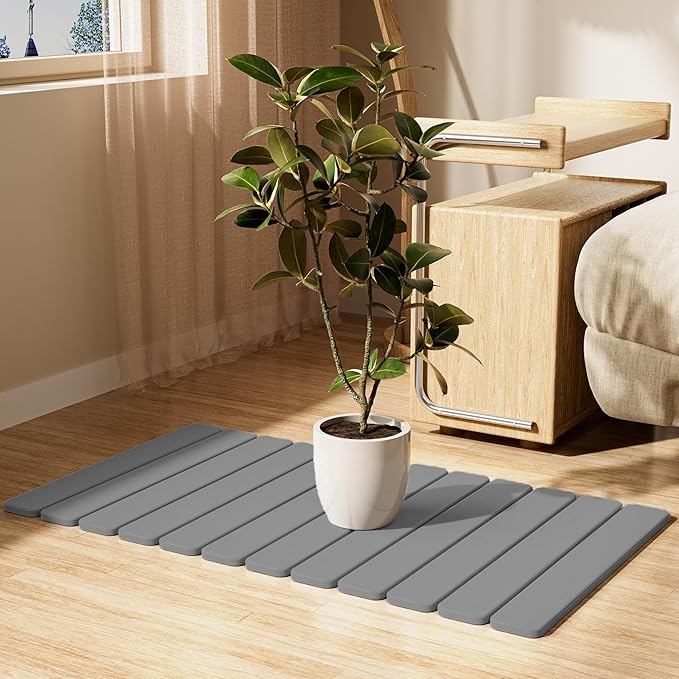 Large Stone Bath Mat 31.5 x 19.7in, Quick Dry Diatomaceous Earth Mats