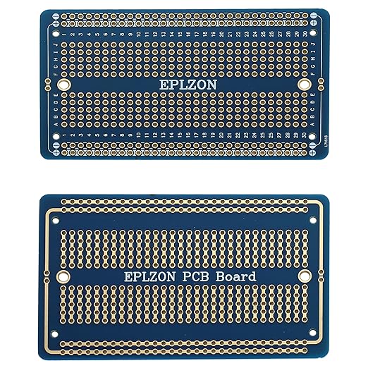 10 Pcs Solderable Breadboard PCB Board Gold-Plated Solder Breadboard for DIY Electronics Projects Apply to Soldering Projects 3.5"x2.05" (Blue)