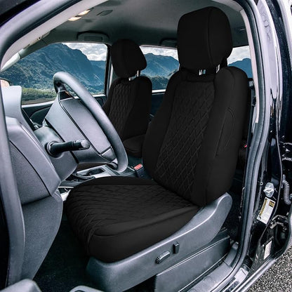 FH Group Custom Fit Car Seat Covers Specifically Made for 2022-2026 Nissan Frontier, Full Set Black Ultraflex Neoprene Waterproof Automotive Seat Covers for Pickup Truck, Nissan Accessories