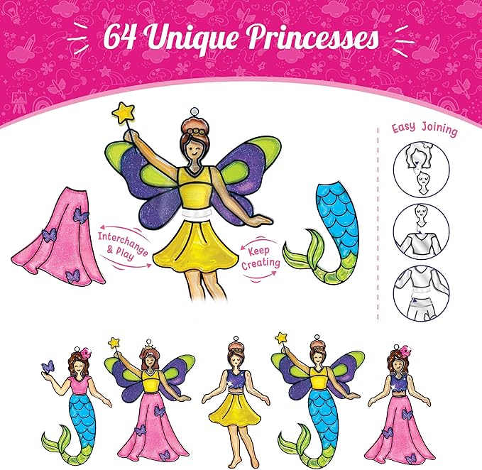 Imagimake Window Art Princess & Unicorn | Suncatcher Kit | Unicorn Toys for Girls Age 5-8 | Craft Kits for Ages 8-12 | Gifts for 5 Year Old Girls | Princess Toys