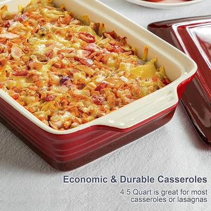 LOVECASA 4.5 Quart Ceramic Casserole Dish