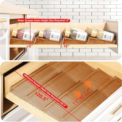MUDEELA Clear Spice Drawer Organizer, 4 Tier- 2 Set Spice Rack