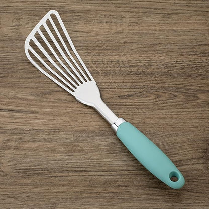 304 Stainless Steel Fish Spatula, Non-Slip Ergonomic Handle Slotted Spatula
