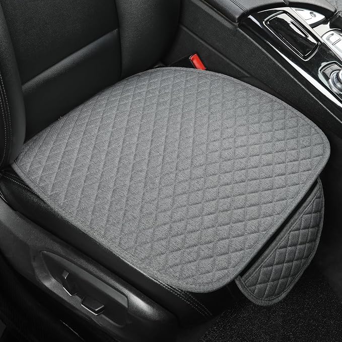 West Llama Linen Car Seat Covers,Bottom Seat Covers for Cars Include 1 Piece Front Driver Seat Pad Mat Universal Fits 90% Vehicles,SUVs,Cars,Sedans(1Piece-Gray)