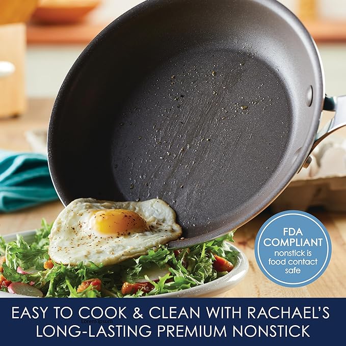Rachael Ray Cook + Create Nonstick Cookware Frying Pan/Skillet, Fry Pan