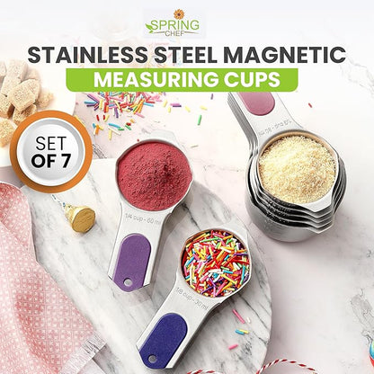 Spring Chef Magnetic Stainless Steel Measuring Cups, Kitchen Tools