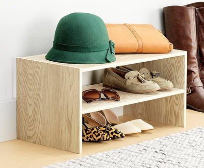 Whitmor Wood Stackable 2-Shelf Shoe Rack, 24 inches