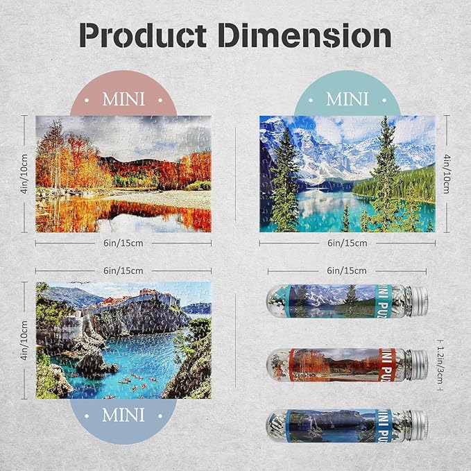 Small Jigsaw Puzzles for Adults Moraine Lake Mini Puzzles 150 Pieces Small Puzzles Micro Tiny Piece Challenging Difficult Travel Puzzle Games Toys Gifts 6 x 4 inch 3 Packs