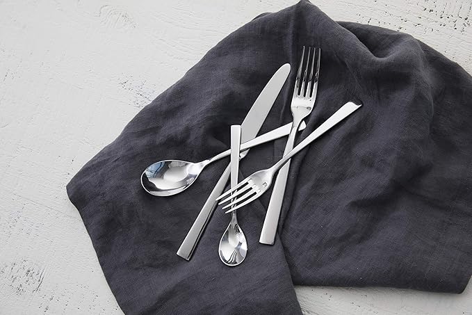 Fortessa Spada 18/10 Stainless Steel Flatware, 5 Piece Place Setting, Service for 1