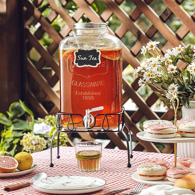 2 Gallon Glass Drink Dispenser