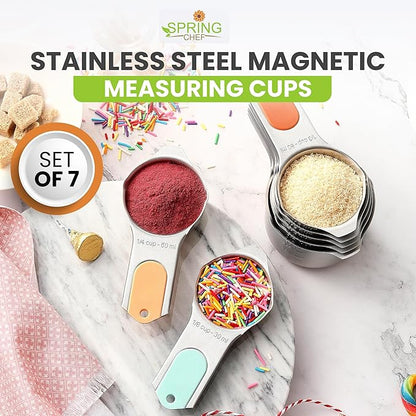 Spring Chef Magnetic Stainless Steel Measuring Cups, Kitchen Tools