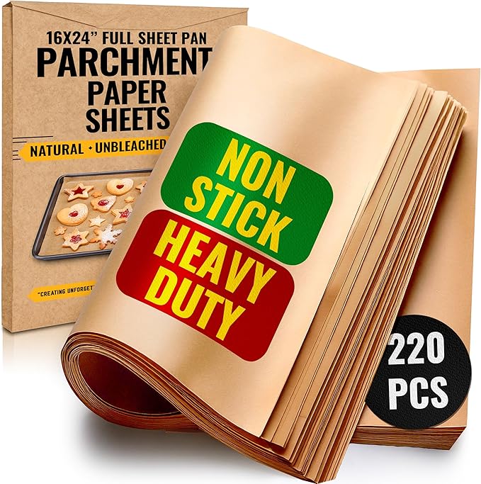 Full Sheet Pan 16 x 24 Inch Parchment Paper Baking Sheets by Baker’s Signature