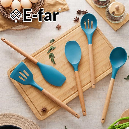 E-far Silicone Cooking Utensils Set, 5-Piece Kitchen Utensils Set
