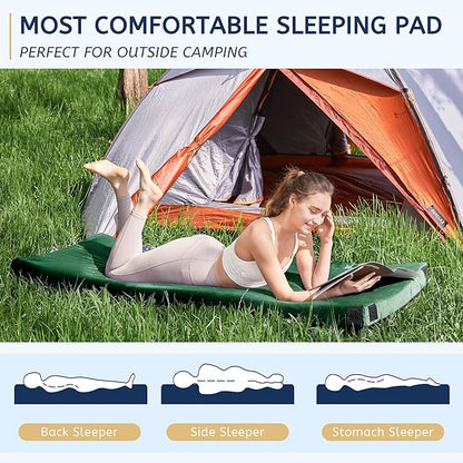 HomeMate CertiPUR-US Memory Foam Camping Mattress Pad Portable Roll Up Mattress for Adults Sleeping Mat Cot Mattress Pad