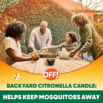 OFF! Backyard Citronella Scented Candle, Ambiance Enhancing Centerpiece, Burns for up to 25 Hours, 8 oz (Pack of 2)