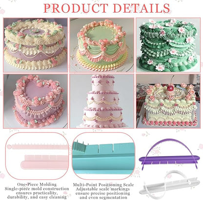 4PCS Cake Arch Guide Tool, Adjustable Fondant Cake Arc Ruler, Practical Baking