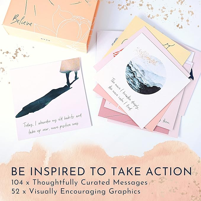 RYVE 52 Positive Affirmation Cards for Women – Mindfulness Prompts with Inspirational Quotes for Daily Motivation & Meditation – Inspirational and Daily Affirmations Cards, Inspirational Gifts