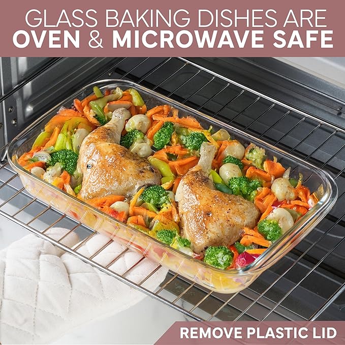 COOK WITH COLOR 8 PC. Glass Baking Dish Set with Lids