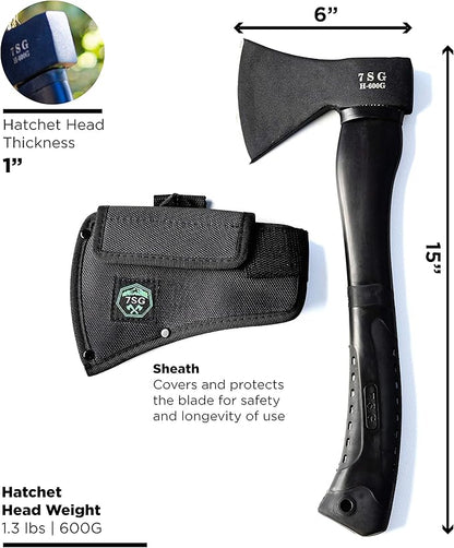Camping Axe - Camping Hatchet with Sheath -Survival Throwing Axe - Survival Hatchets for Camping and Chopping Wood - Tactical and Survival Hatchet - Bushcraft Axe for Camping