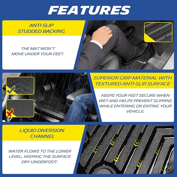 Michelin Vehicle Mats, All-Weather TPE Custom Fit Liner for 2025-2026 Chevrolet Equinox/GMC Terrain Gas, Premier