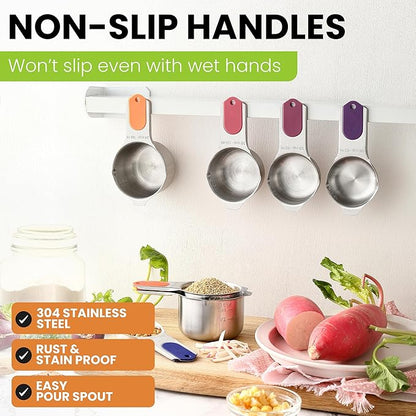 Spring Chef Magnetic Stainless Steel Measuring Cups, Kitchen Tools