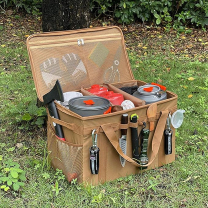 Tactical Camping Storage Bag - 46L Utility Tote Bag Trunk Organizer (Coyote Brown)