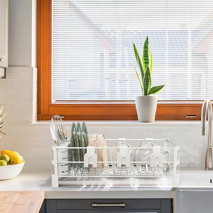 Simple Houseware White Dish Drying Rack