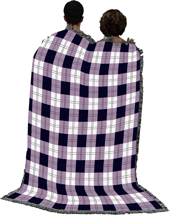 Pure Country Weavers Boysenberry Plaid Blanket - Gift Tapestry Throw Woven from Cotton - Made in The USA (72x54)