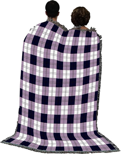 Pure Country Weavers Boysenberry Plaid Blanket - Gift Tapestry Throw Woven from Cotton - Made in The USA (72x54)