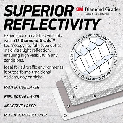 Reflective Safety Tape Stickers | 3M Diamond Grade | Mixed Colors | 1.2″ x 3.15″ | 20-Pack | Safety Warning Tape for Helmets, Cars, Mailboxes & More