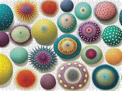 Cross & Glory - Colorful Sea Urchins - 1000 Piece Jigsaw Puzzle for Adults | Vibrant and Stunning Collage | Challenging and Relaxing | Unique and Beautiful Design